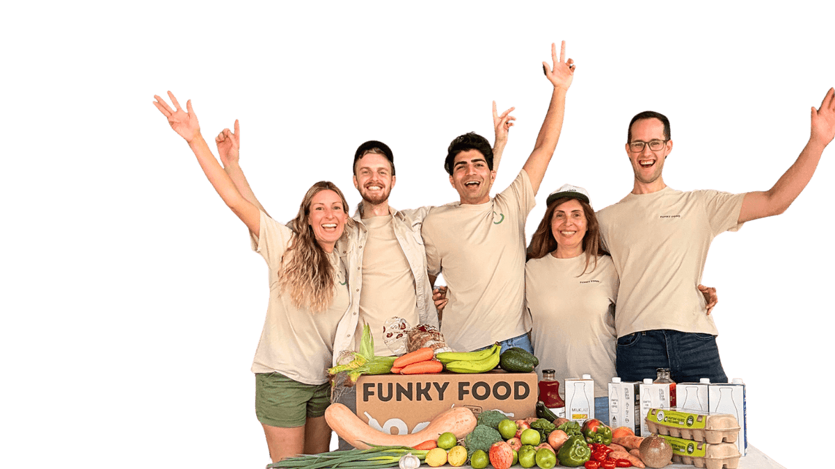 The Funky Food team with a box of rescued produce