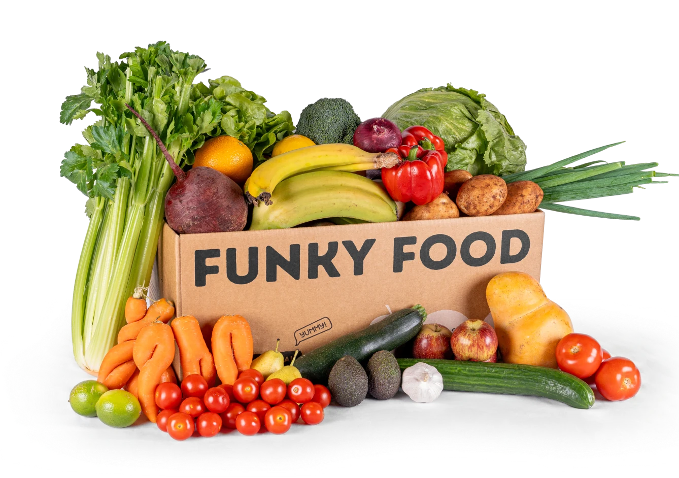 Funky Food box filled with fresh fruit and vegetables