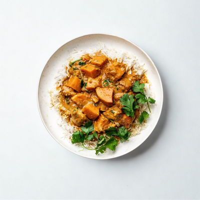 Butter Chicken with Sweet Potato and Spinach