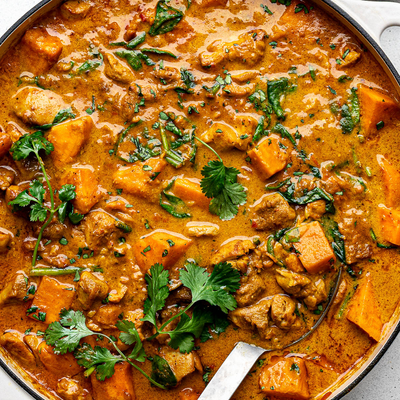 Butter Chicken with Sweet Potato and Spinach